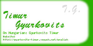timur gyurkovits business card